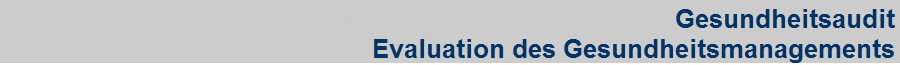 Gesundheitsaudit
Evaluation des Gesundheitsmanagements